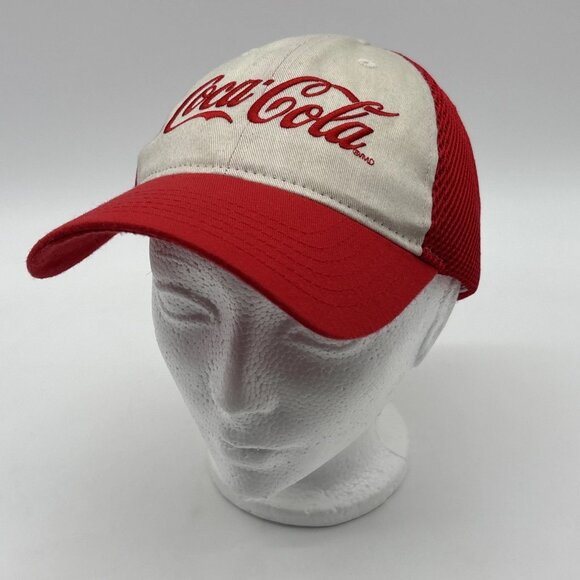 Coca Cola Strapback Cap Trucker Hat Adjustable Embroidered Mesh Company Issued - Picture 2 of 10